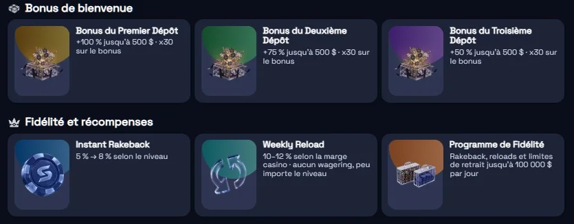 Bonus et promotions SpinCrypto